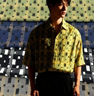 100%قطن مطلعة 130 غرام قميص أزياء نسيج قماش مزيج فني