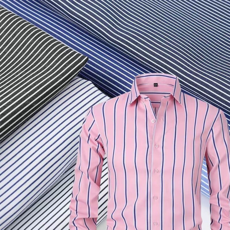 نسيج قماش طويل الأمد من الخيط القطني الملوّن للقمصان الرسمية 110 غرام