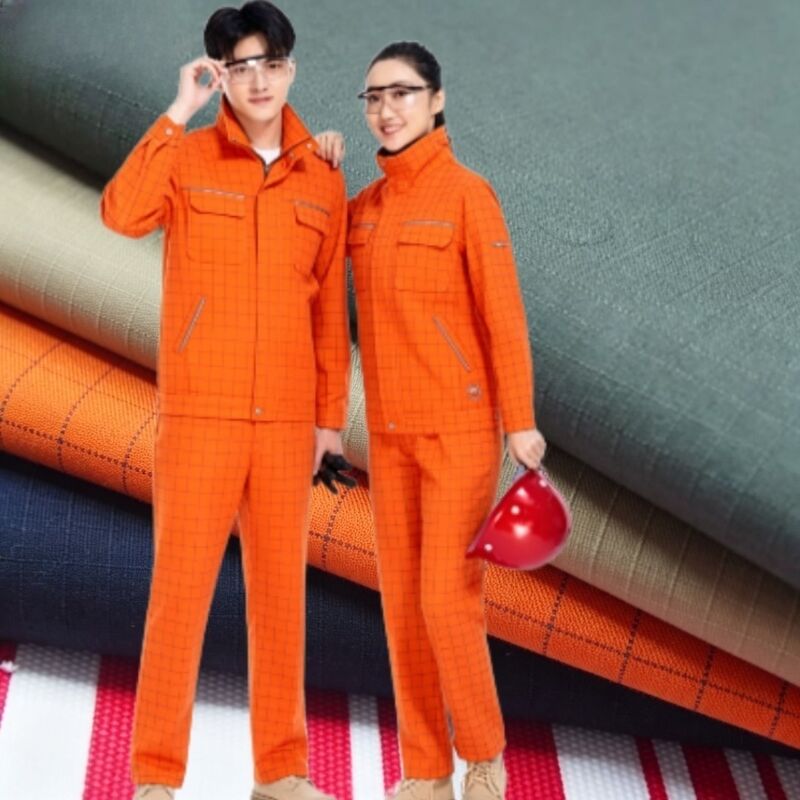 مضاد للستاتيك الشبكة مضاد للدموع 150gsm ملابس العمل النسيج CVC مزيج للأزياء المهنية